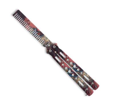 Couteau à Lancer Couteau Papillon D'entraînement ZoeTekway - Lame émoussée Sécurisée - Pour Débutants - Argenté Couteau Papillon Peigne