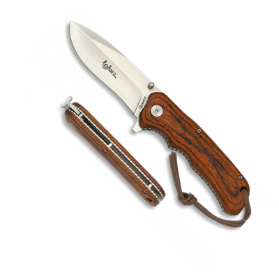 Couteau pliant bois ALBAINOX automatique 18012-A lame inox 9 cm