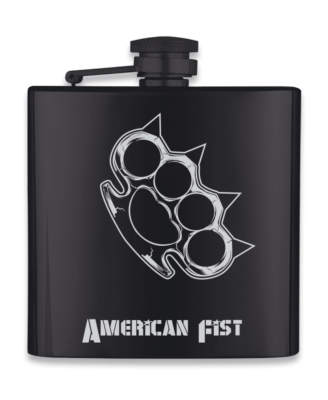 Flasque à alcool noir acier inox 6 Oz 170 ml American Fist