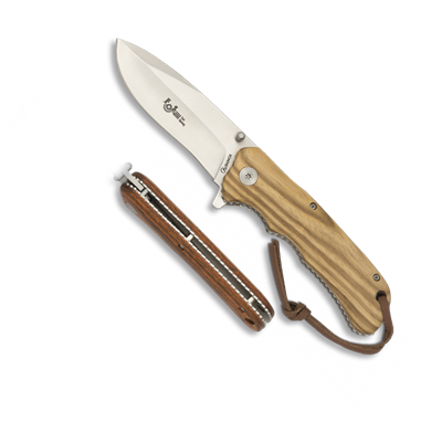 Couteau pliant bois ALBAINOX automatique 18013-A lame inox 9 cm