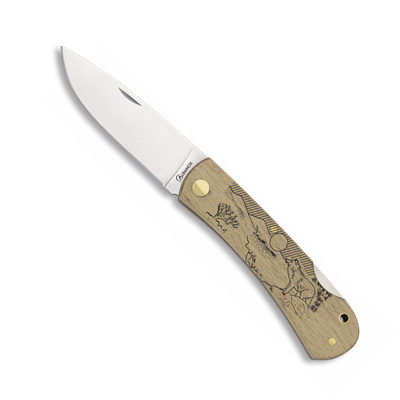 Couteau pliant Albainox 18090GR522 lame7.3 cm décor loup