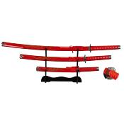 Set 3 Katanas rouge TOLE-10 Imprial 32583 acier carbone