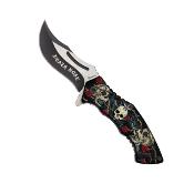 Couteau Albainox 18817 SKULL-ROSES  lame 8.5 cm