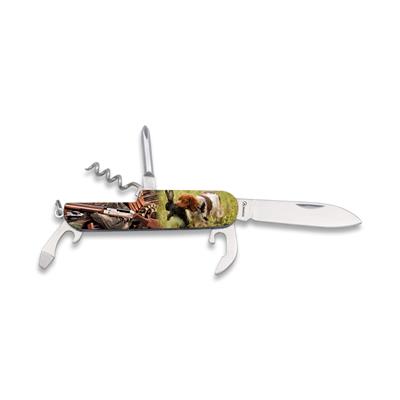 Couteau multifonction Albainox 11130 6 fonctions décor 3D chasse