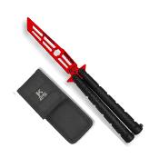 Couteau papillon d'entrainement K25 02195 rouge/noir