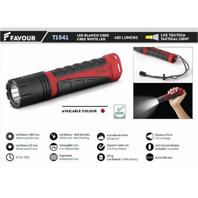 Lampe torche tactique FAVOUR T1541 480 lumens 210 m