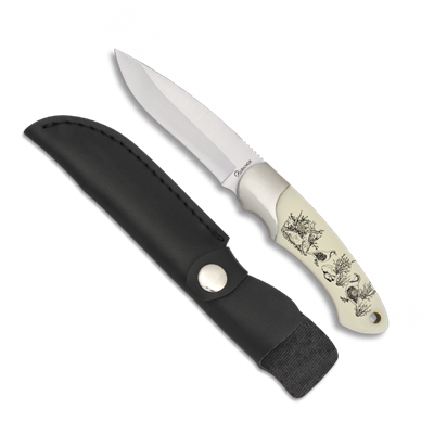 Couteau chasse Albainox 32199 décor perdrix lame 9.5 cm