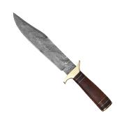 Couteau de chasse bowie lame damas 20 cm manche noyé