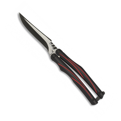 Couteau papillon Albainox noir/rouge Lame 02136 10.3 cm
