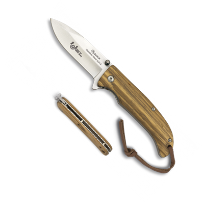 Couteau pliant bois ALBAINOX automatique 18015-A lame inox 7.5 cm