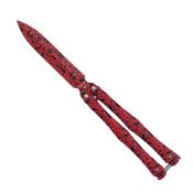 Couteau papillon Albainox 02279 rouge noir design 3D