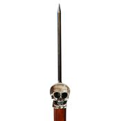 Canne stylet TTE DE MORT pommeau bronze argent