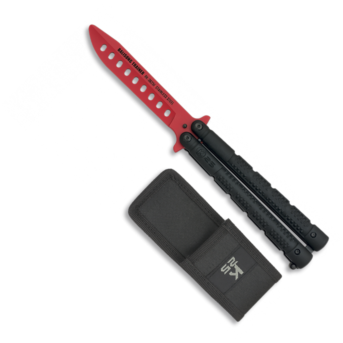 Couteau papillon d'entrainement K25 36251 rouge/noir 