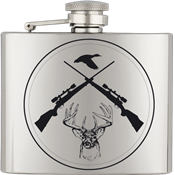 Flasque à alcool acier inox Barbaric 110 ml décor fusils