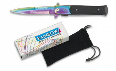 Couteau ouverture rapide Rainbow 19836-A lame irisé