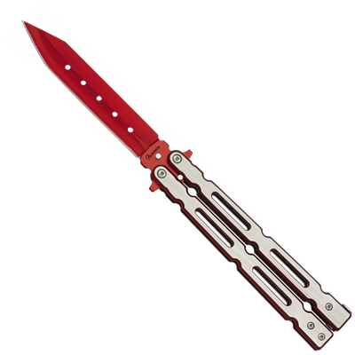 Couteau papillon ALBAINOX 02161 rouge lame 11.5