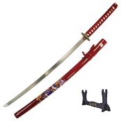 Katana ornemental SW1353 rouge lame 68 cm