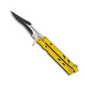 Couteau papillon Albainox jaune 02137 Lame 10 cm