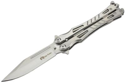 Couteau papillon Maxknives P35S silver lame 8 cm