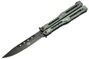 Couteau papillon Maxknives P47 noir/vert lame 10.5 cm