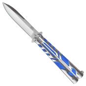 Couteau papillon SCK-CW-089-1 silver/bleu lame 9.6 cm