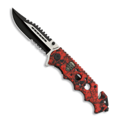 Couteau pliant Albainox Skull 18374-A rouge