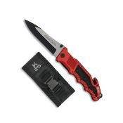 Couteau tactique K25 18760 rouge et noir lame 11.1 cm