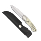 Couteau chasse Albainox 32199 décor sanglier lame 9.5 cm