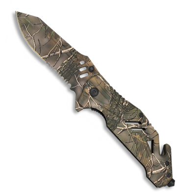 Couteau plaint automatique Camo leaf Albainox 18321-A Lame 8.4 cm