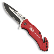 Couteau pliant tactique ALBAINOX FIRE FIGHTER rouge lame 5.8 cm