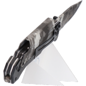 Couteau pliant K25 automatique 18490-A lame 9.5 cm revêtue titane