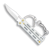 Porte-clés couteau papillon 02180-B blanc