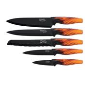 Coffret couteaux PRADEL évolution revêtement noir manche décor flamme