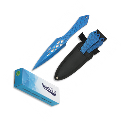 Set de 3 couteaux à lancer RAIN BLUE 32219 19 cm