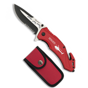 Couteau pliant tactique ALBAINOX RESCATE rouge lame 8.5 cm