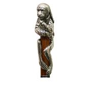 Canne pe SINGE pommeau bronze argent Lame d'pe guilloche