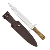 Dague de chasse Albainox 32362 lame 24.5 cm, manche en olivier