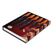 Coffret couteaux PRADEL évolution revêtement noir manche décor flamme