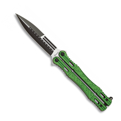 Couteau papillon ALBAINOX 36233 vert lame inox 10.2 cm