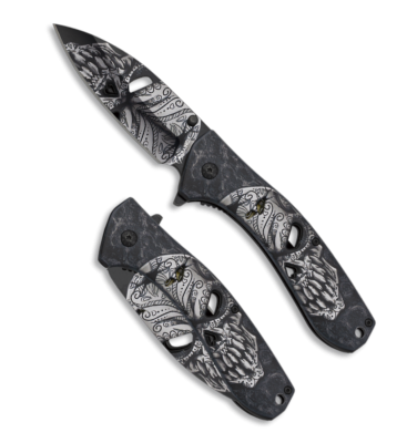 Couteau pliant Albainox Crâne 3D 18477-A lame 9 cm