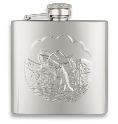 Flasque à alcool acier inox ALBAINOX 40065 170 ml décor pêcheur