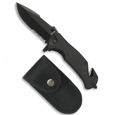 Couteau pliant tactique noir ALBAINOX 19800 lame 8 cm