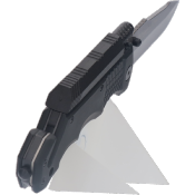 Coffret couteau pliant tactique avec lampe K25 19541 noir lame 9 cm