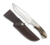 Couteau de chasse Albainox 32318 lame 13.7 cm, manche corne de cerf