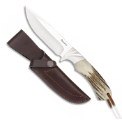Couteau de chasse Albainox 32456 lame 11.8 cm - manche corne de cerf
