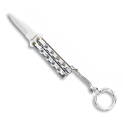 Porte-clés couteau papillon Albainox 02056-C chrome lame 4 cm
