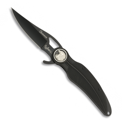 Couteau pliant ALBAINOX PLUME automatique noir 19614-A lame 8.5 cm