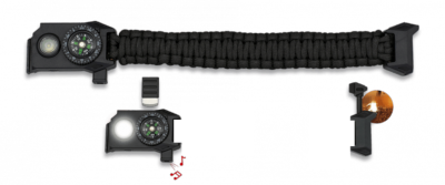 Bracelet de survie Paracorde noir 33905-NE