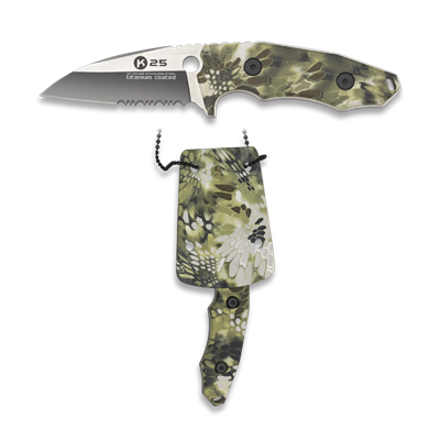 Couteau K25 kydex green python 32466 lame 7 cm