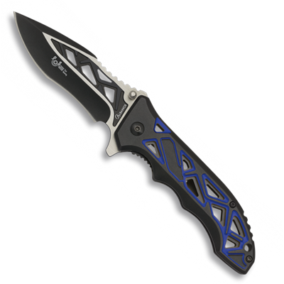 Couteau pliant automatique Albainox 19917-A Bleu/noir. Lame 9.2 cm